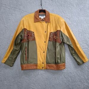 VTG Womens Small Moto Jacket Firenze Santa Barbara Buttery Calf Leather USA MADE